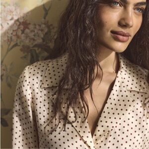 NWOT Doen ELENE TOP -- CRÈME PORTIA DOT